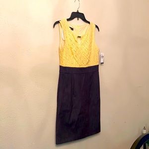 NWT Alyx yellow/denim color block dress Size 4